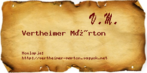 Vertheimer Márton névjegykártya